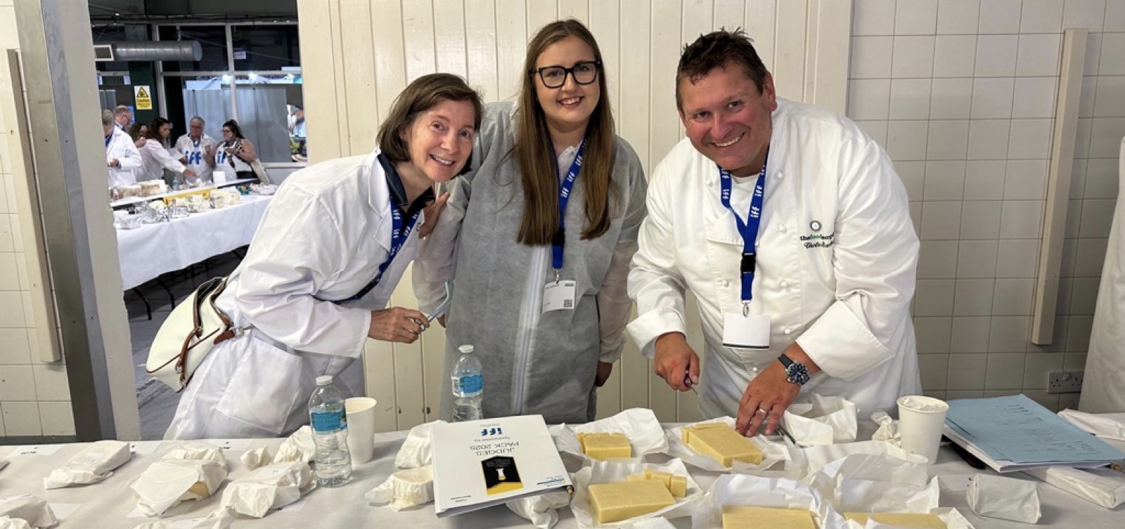 Sharon Ruwart judging cheese at an international competition